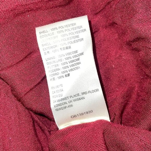 Free People Womens Velvet Lace Up Dress Daphne Long Sleeve Lined Red Size Medium - Picture 11 of 13